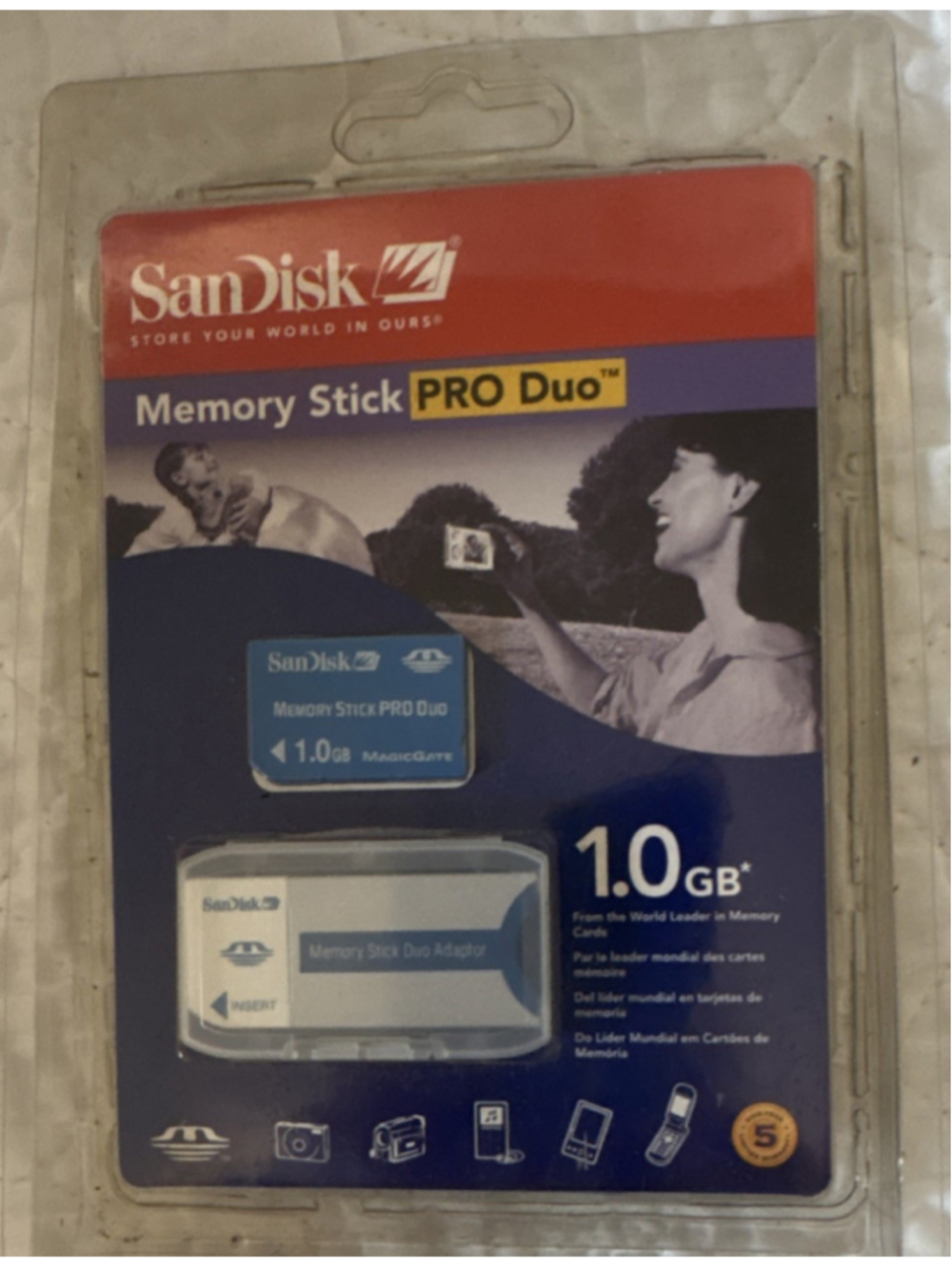 SanDisk Memory Stick PRO Duo 1.0GB MagicGate Adapter for Sony PSP SDMSPD-1024-A…